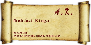 Andrási Kinga névjegykártya